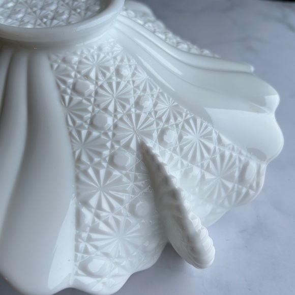 Vintage Fenton White Milk Glass Daisy & Buttons Bowl - Large - Picture 11 of 17